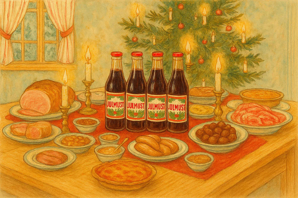 Julbord med julmust