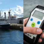 Kustbevaknings båt och sollningsinstrument för alkoholprov.