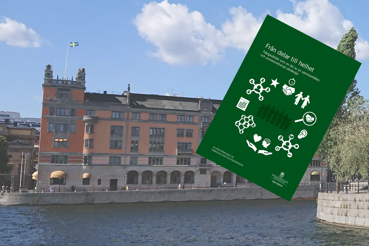 Rosenbad som bakgrund till utredningens framsida